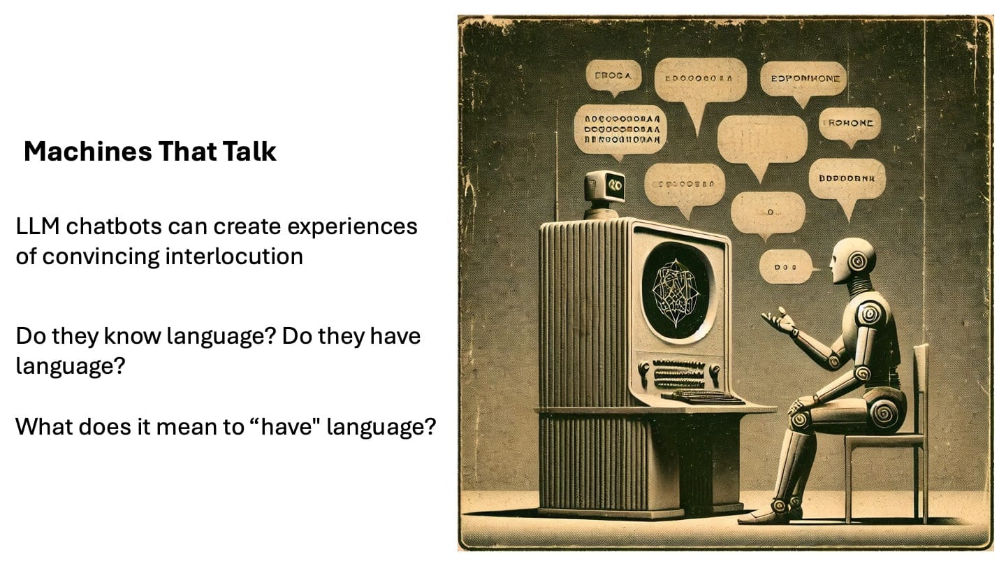 Talking about Machines that Talk